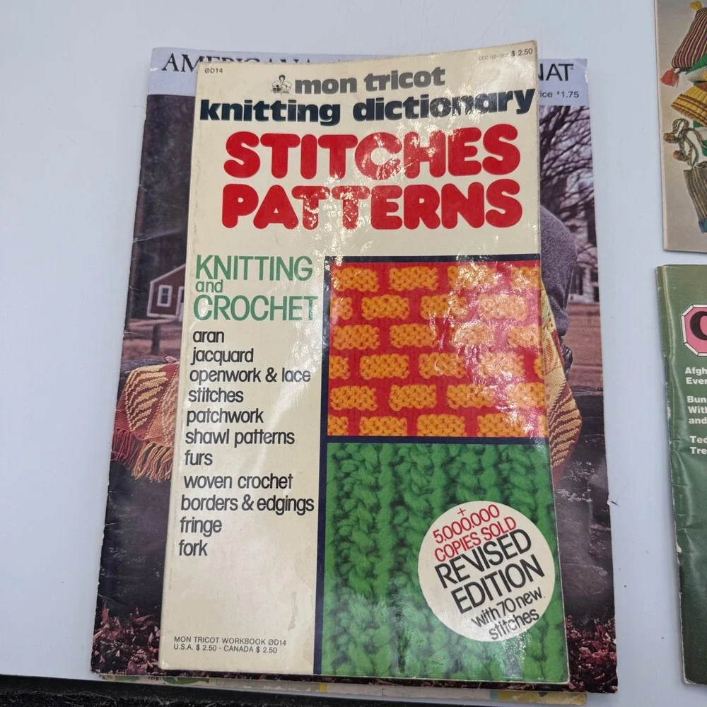 Vintage Knitting Crochet Pattern Book Lot Mon Tricot McCalls Bernat 7 Books